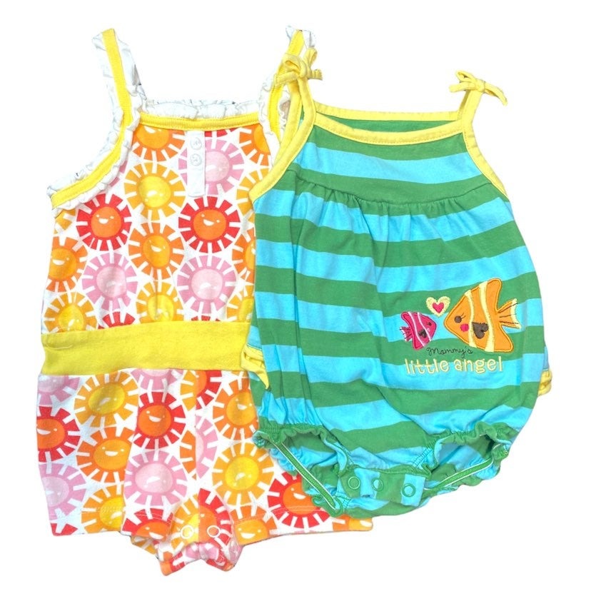 Girls 6 months summer rompers bundle