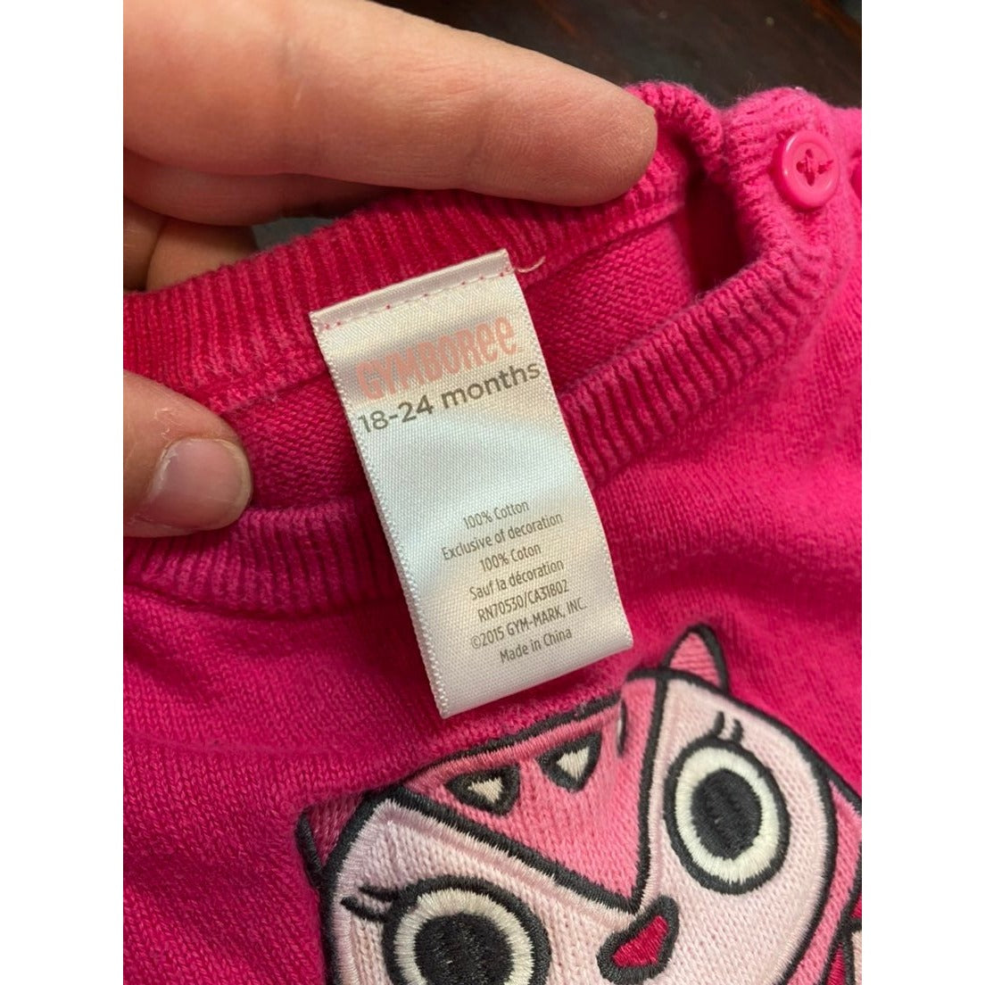 18-24 months owl sweater romper