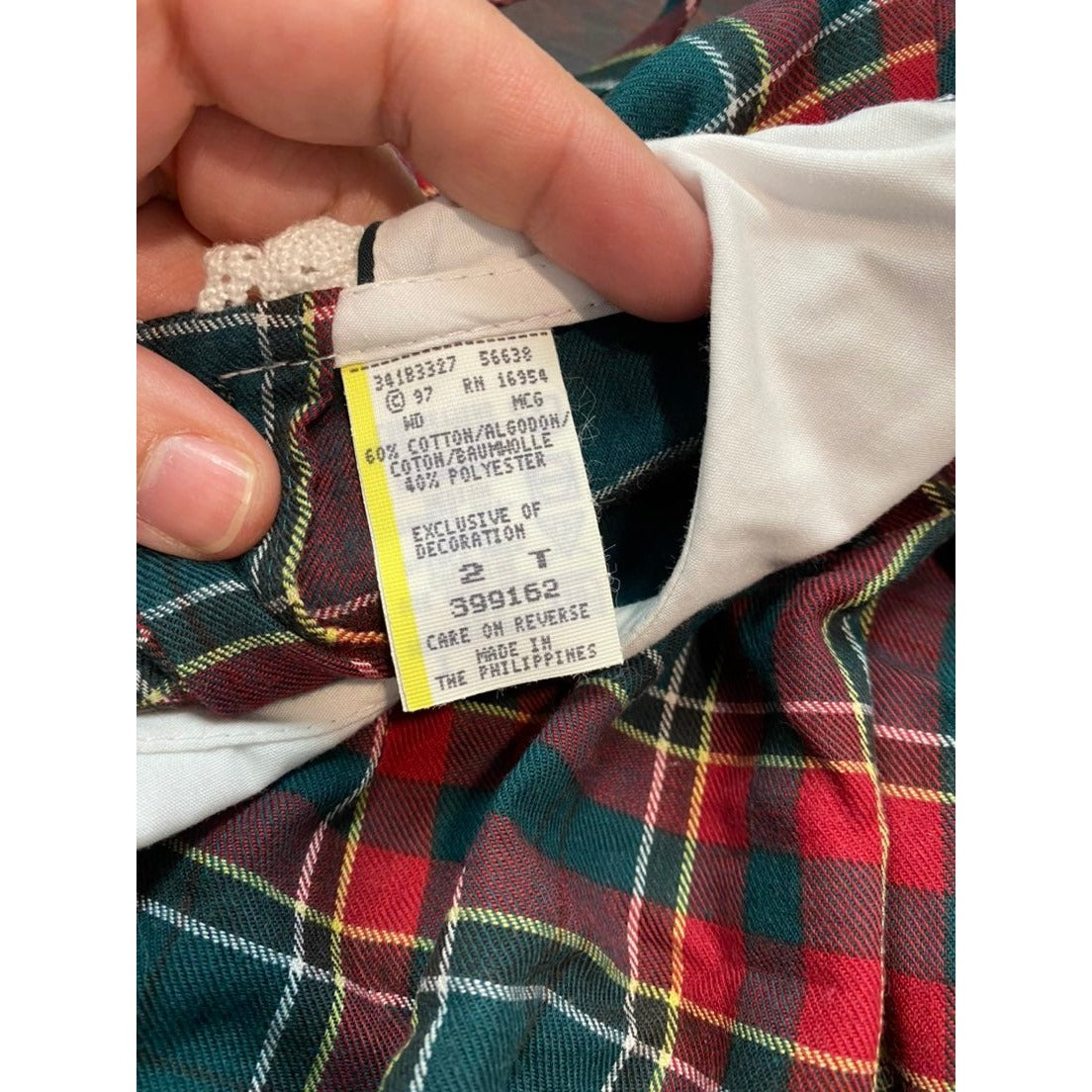 2T vintage smocked plaid dress