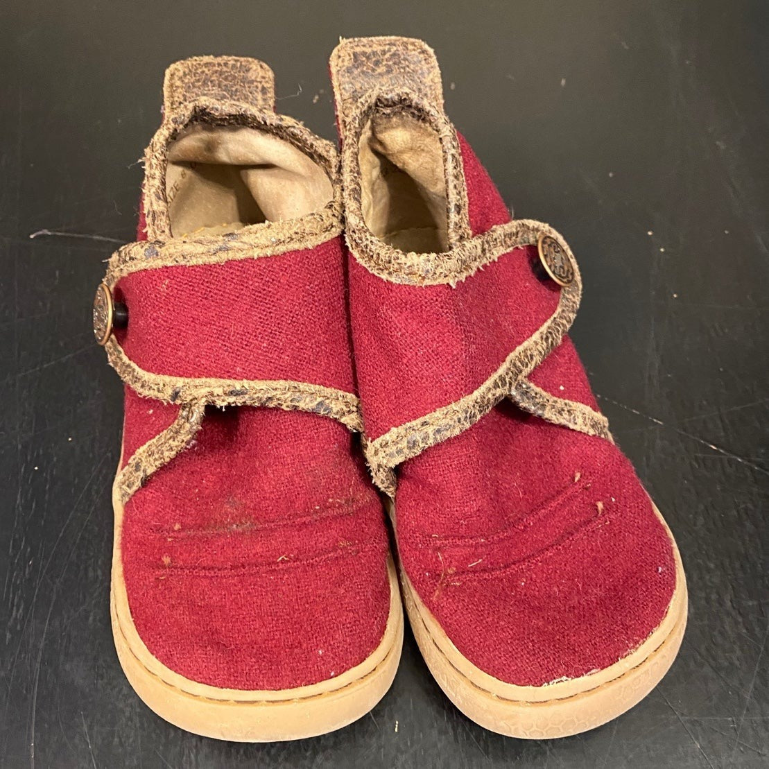 Size 8 Livie and Luca Sherlock maroon wool ankle boots