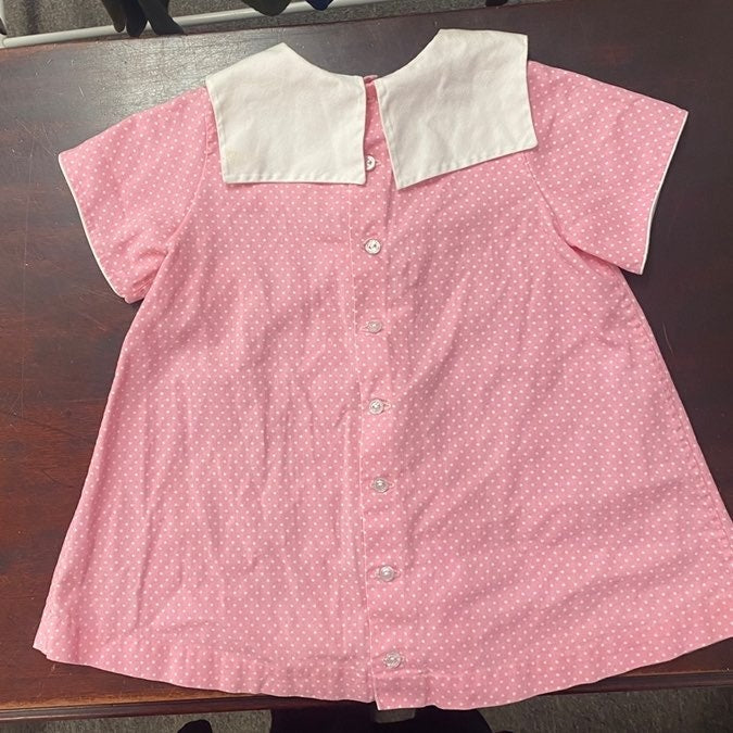 Girls vintage pink dot Dress