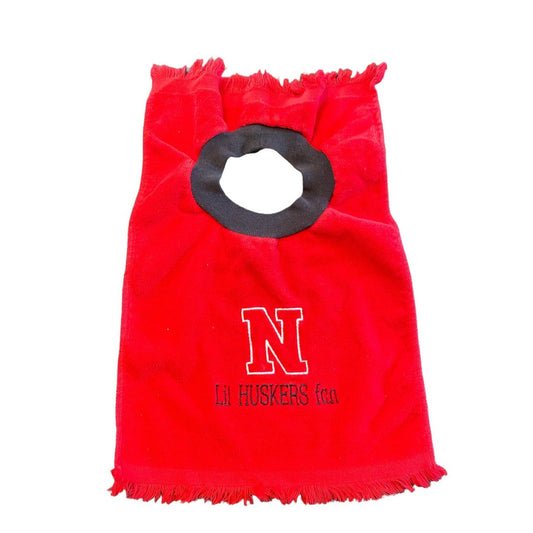 Lil Huskers fan baby bib