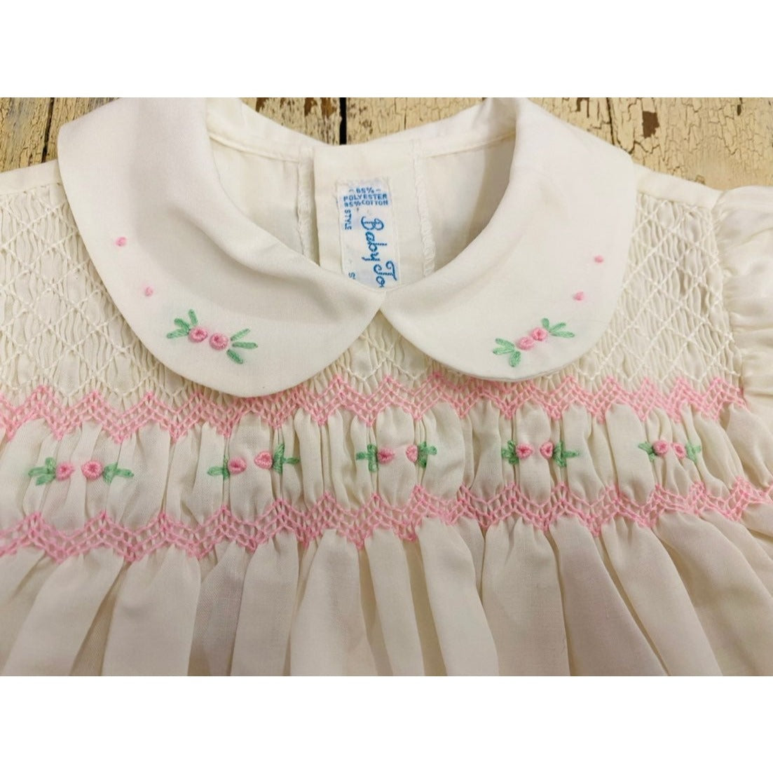 12 months vintage smocked dress