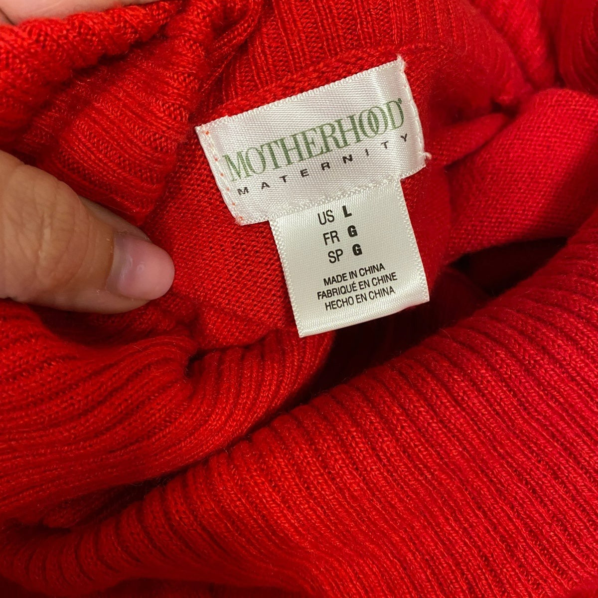 Size Large Motherhood Maternity red sweater