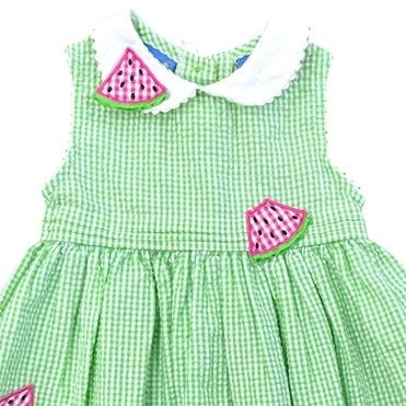 2T girls gingham watermelon dress