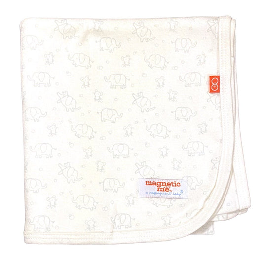 New Magnetic Me elephant organic cotton swaddle blanket