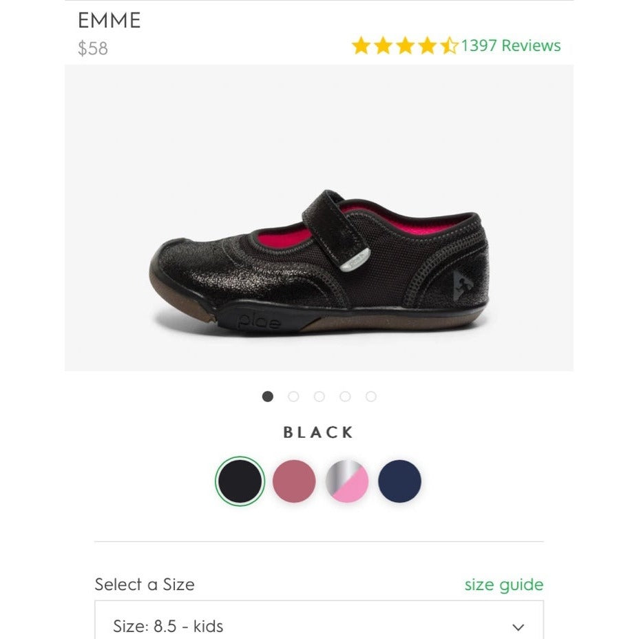 Size 8.5 black Plae Shoes