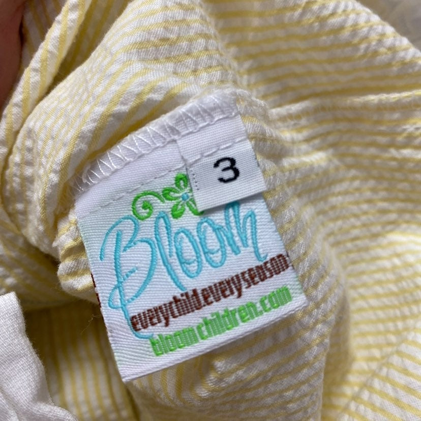 Size 3 yellow seersucker ruffle outfit