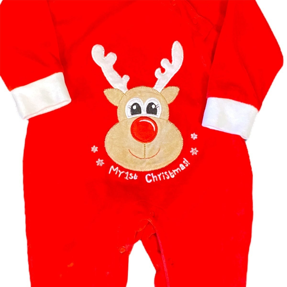 12 months Christmas reindeer romper