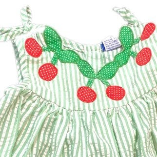 Size 2 vintage seersucker dress with cherries