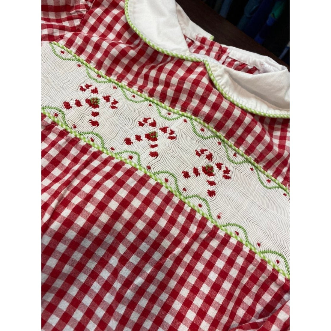 2T Little English smocked Christmas Dress