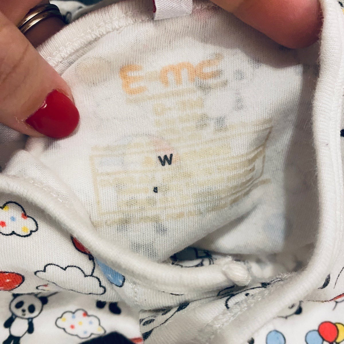 0-3 months magnetic me panda coverall romper
