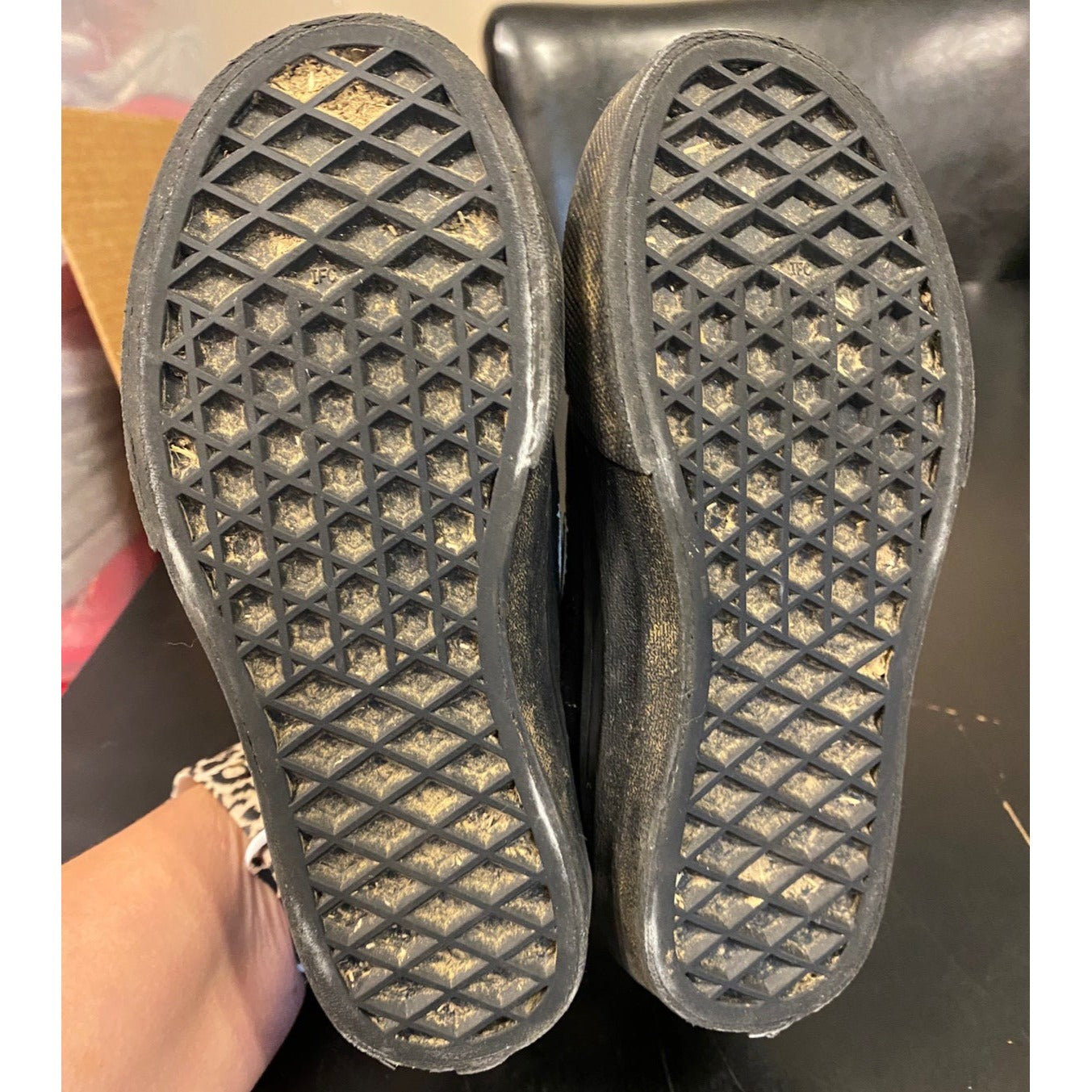 Kids size 11 black high top Vans skeleton sneakers