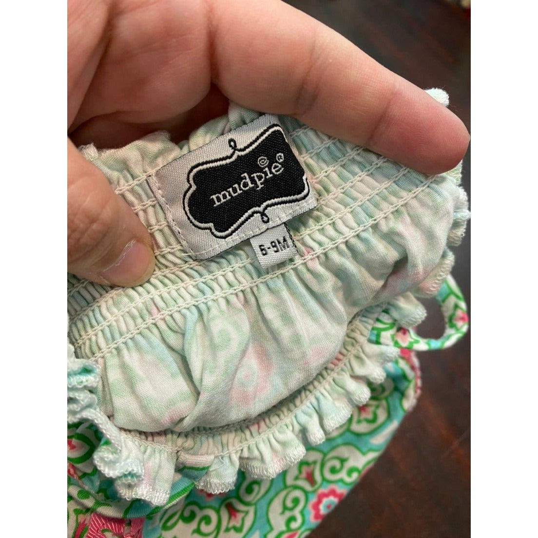 6-9 months smocked ladybug bubble