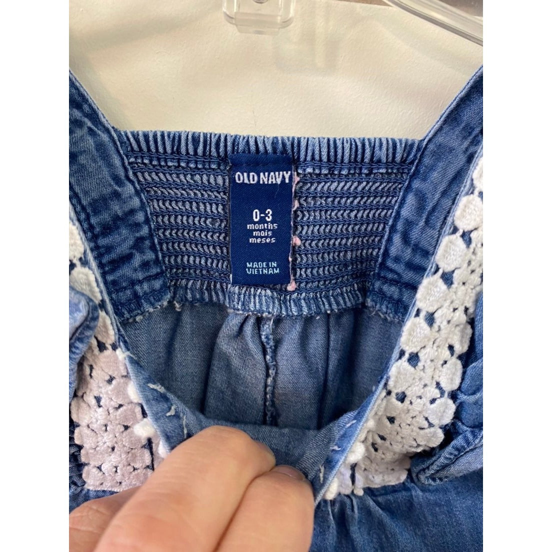 0-3 months Old navy denim Romper