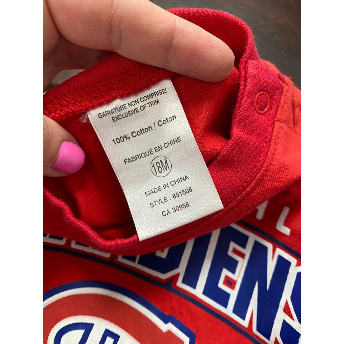 18 months Montreal Canadiens tee