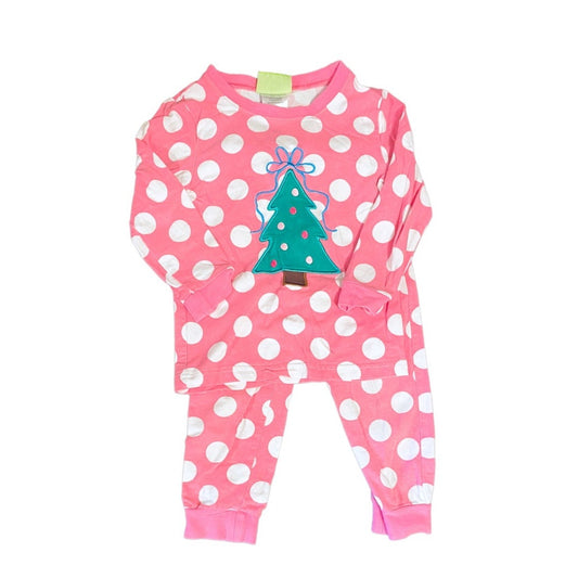 24 months Christmas tree appliqué pajamas