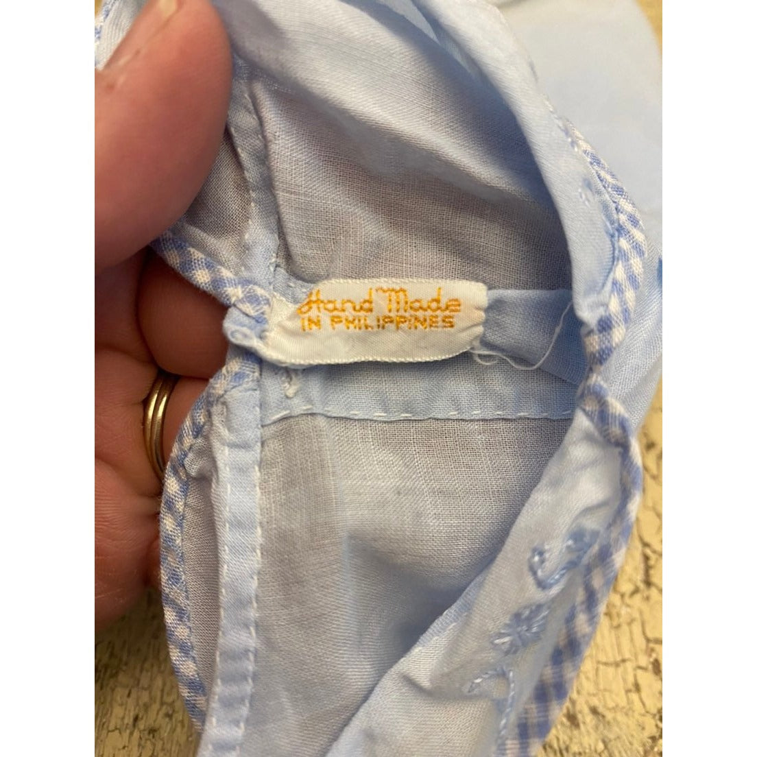 Vintage embroidered blue duck outfit