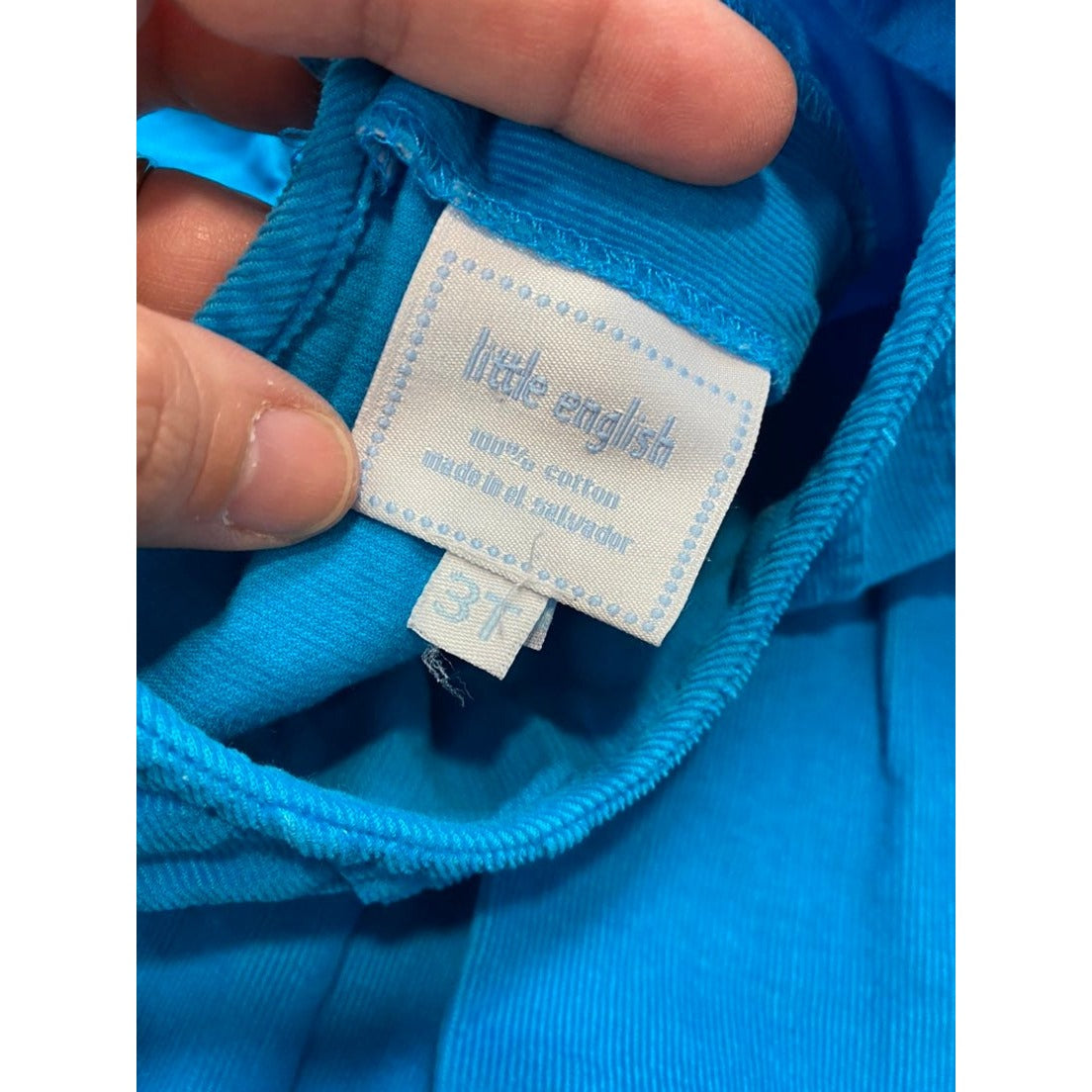 3T Little English blue corduroy Dress