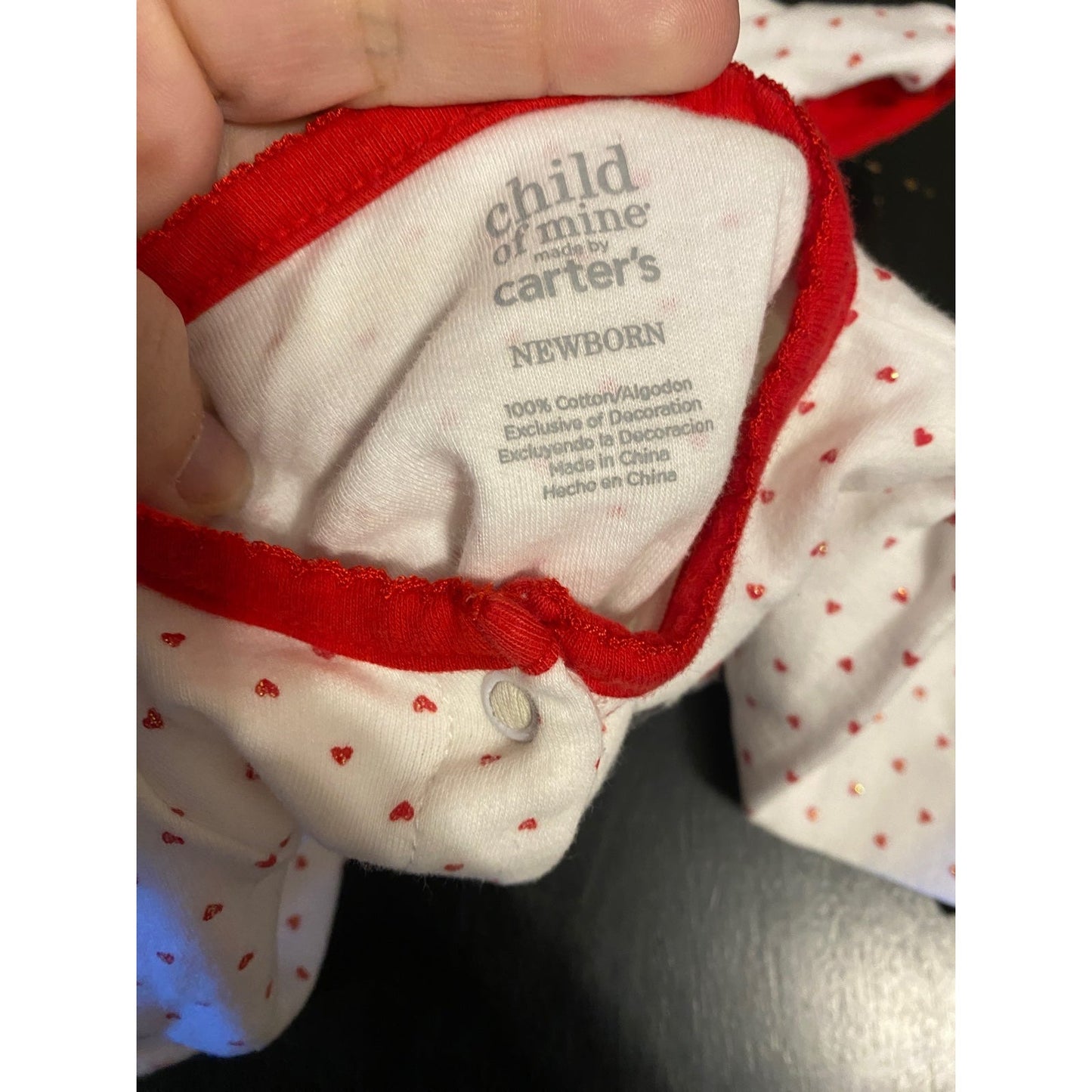 Newborn baby girls Valentine’s Day romper