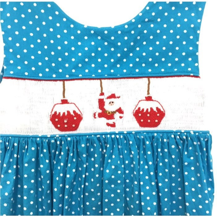 Size 6/7 Christmas smocked Santa dress