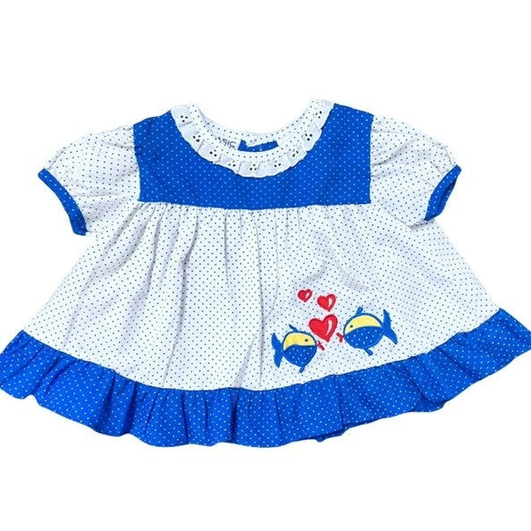 blue fish dress vintage 7221 Lucky Linen Dress Jade-P