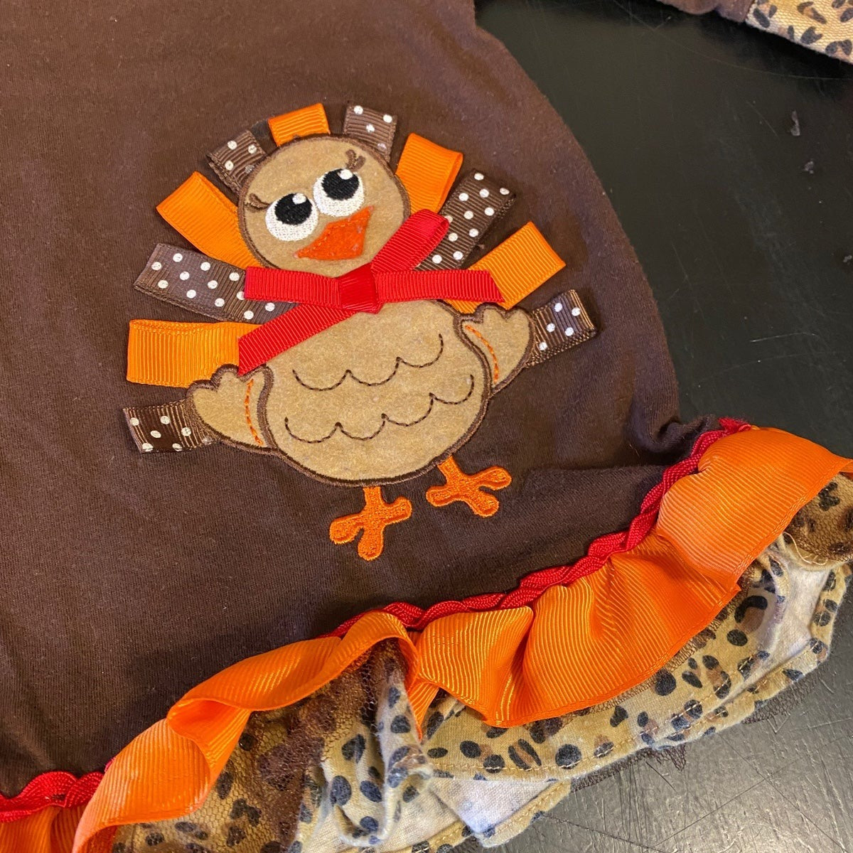 18 months girls Thanksgiving Turkey ruffle tunic dress