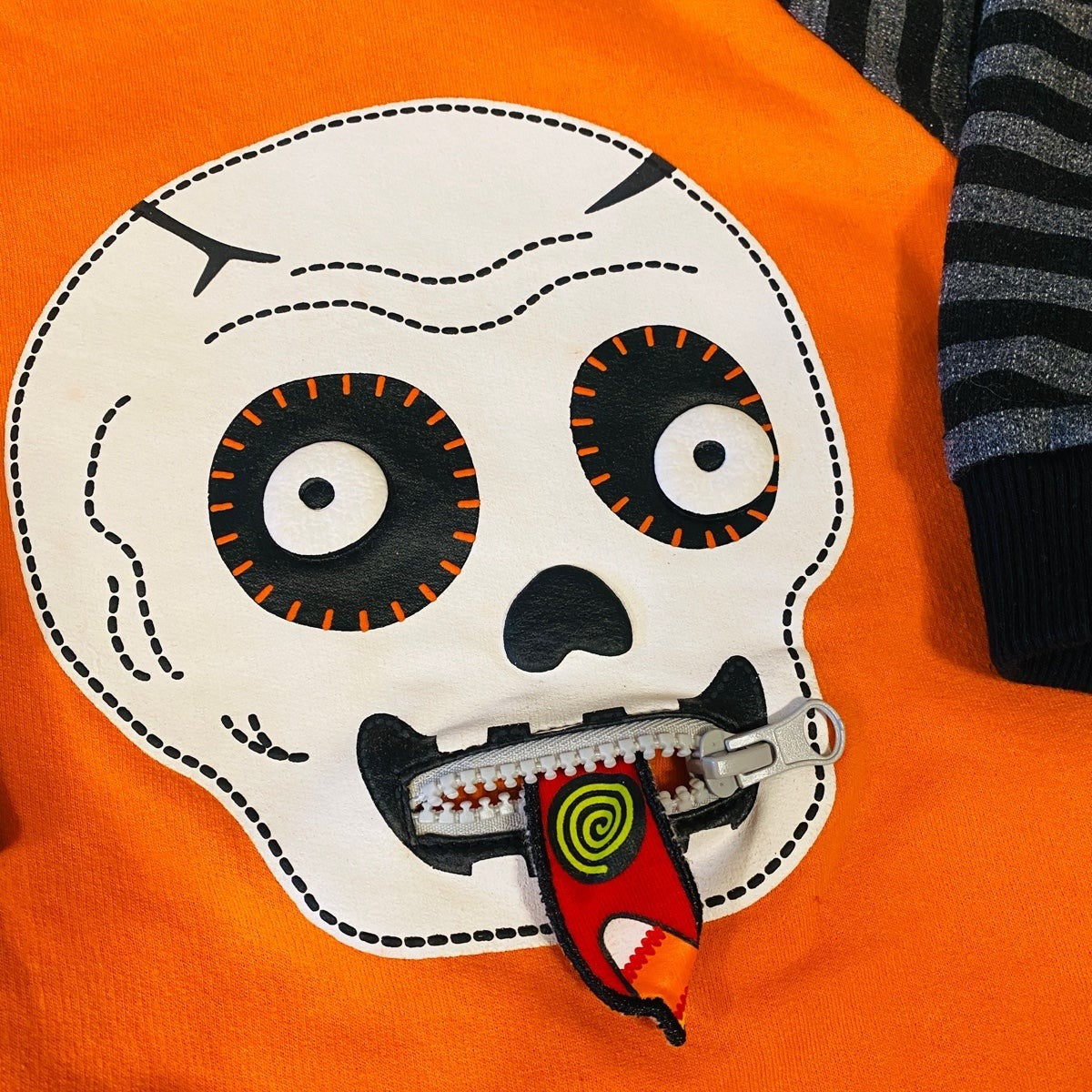 12 months Halloween skeleton hoodie