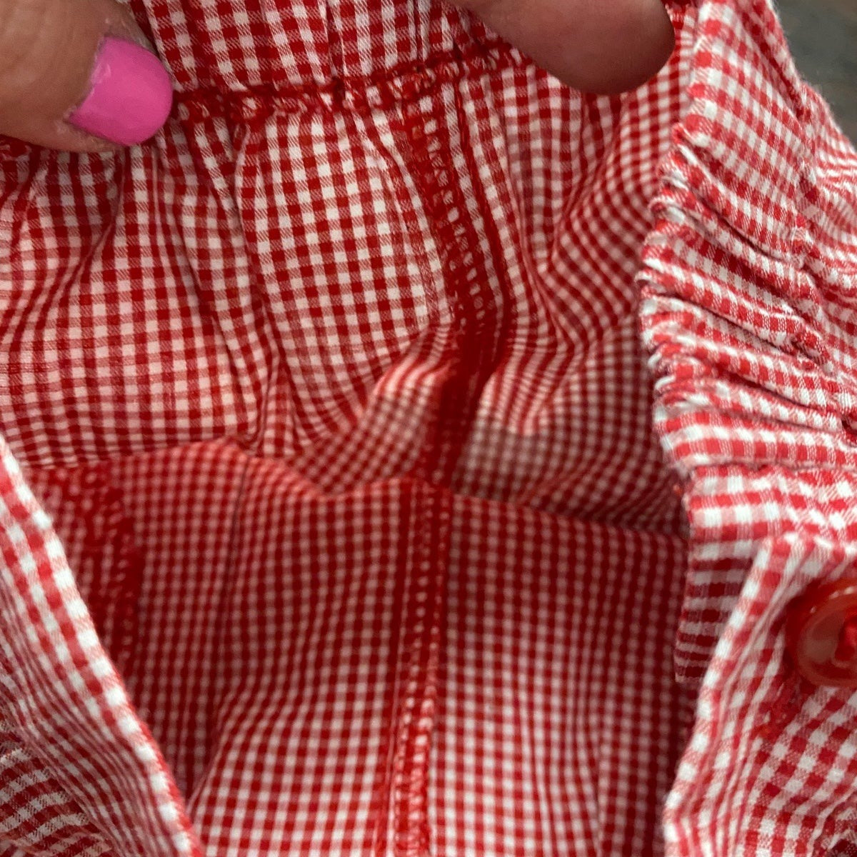 3-9 months red gingham Christmas pants New