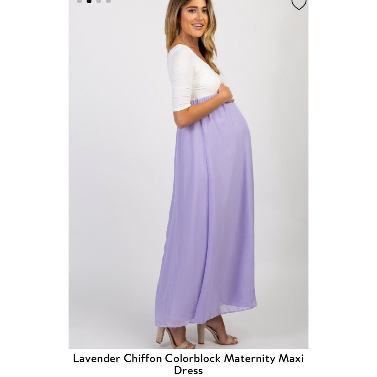 Lavender Chiffon Colorblock Small Maternity Maxi Dress