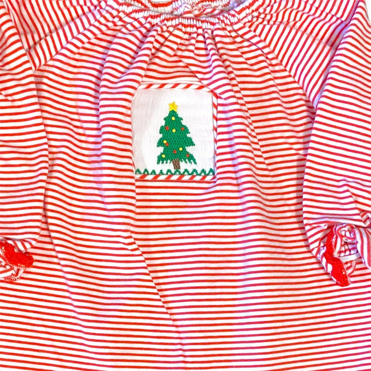 24 months smocked Christmas ruffle dress or gown