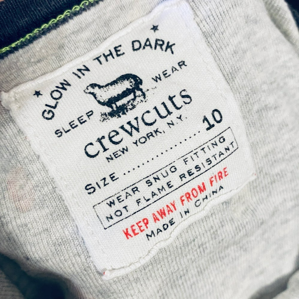 Size 10 Crewcuts glow in the dark Christmas pajamas