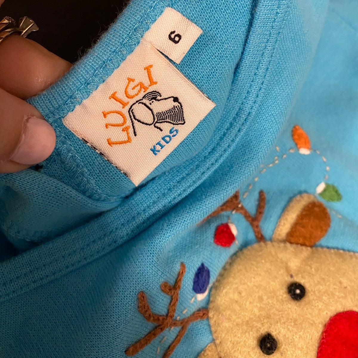 Size 6 Christmas reindeer ruffle dress
