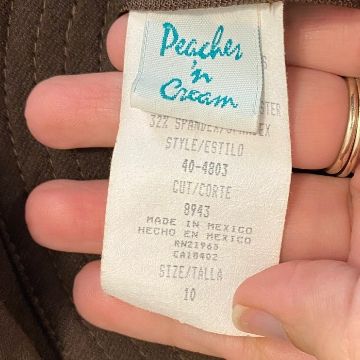 Size 10 brown dress Peaches n cream