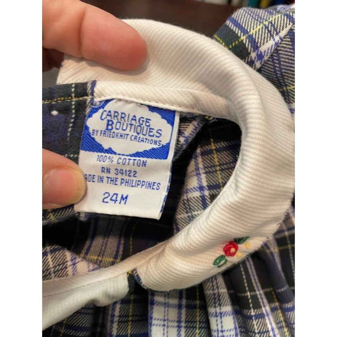 24 months vintage smocked plaid Dress
