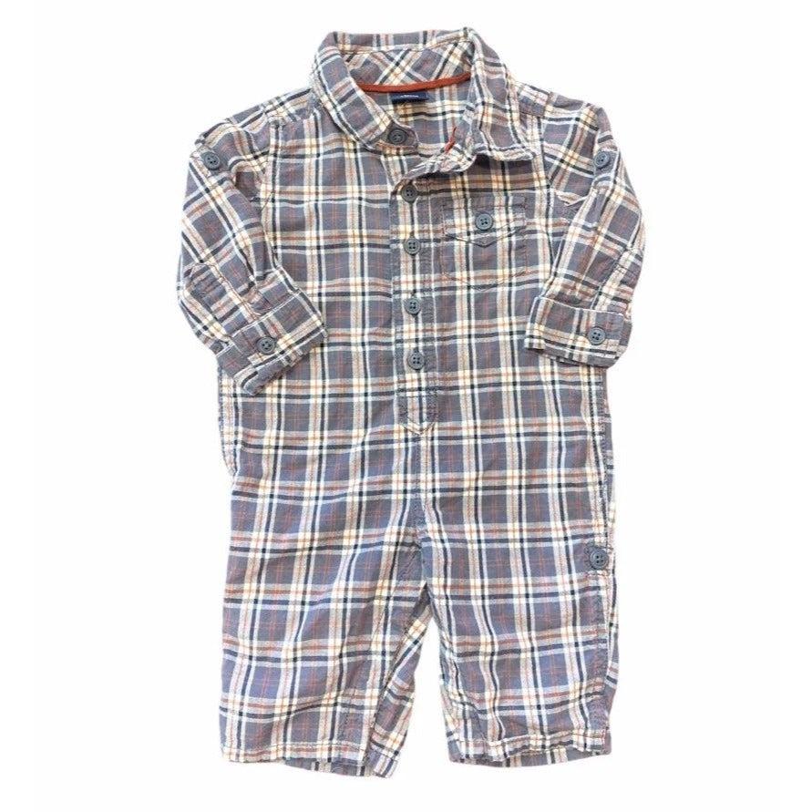 0-3 months baby GAP plaid romper