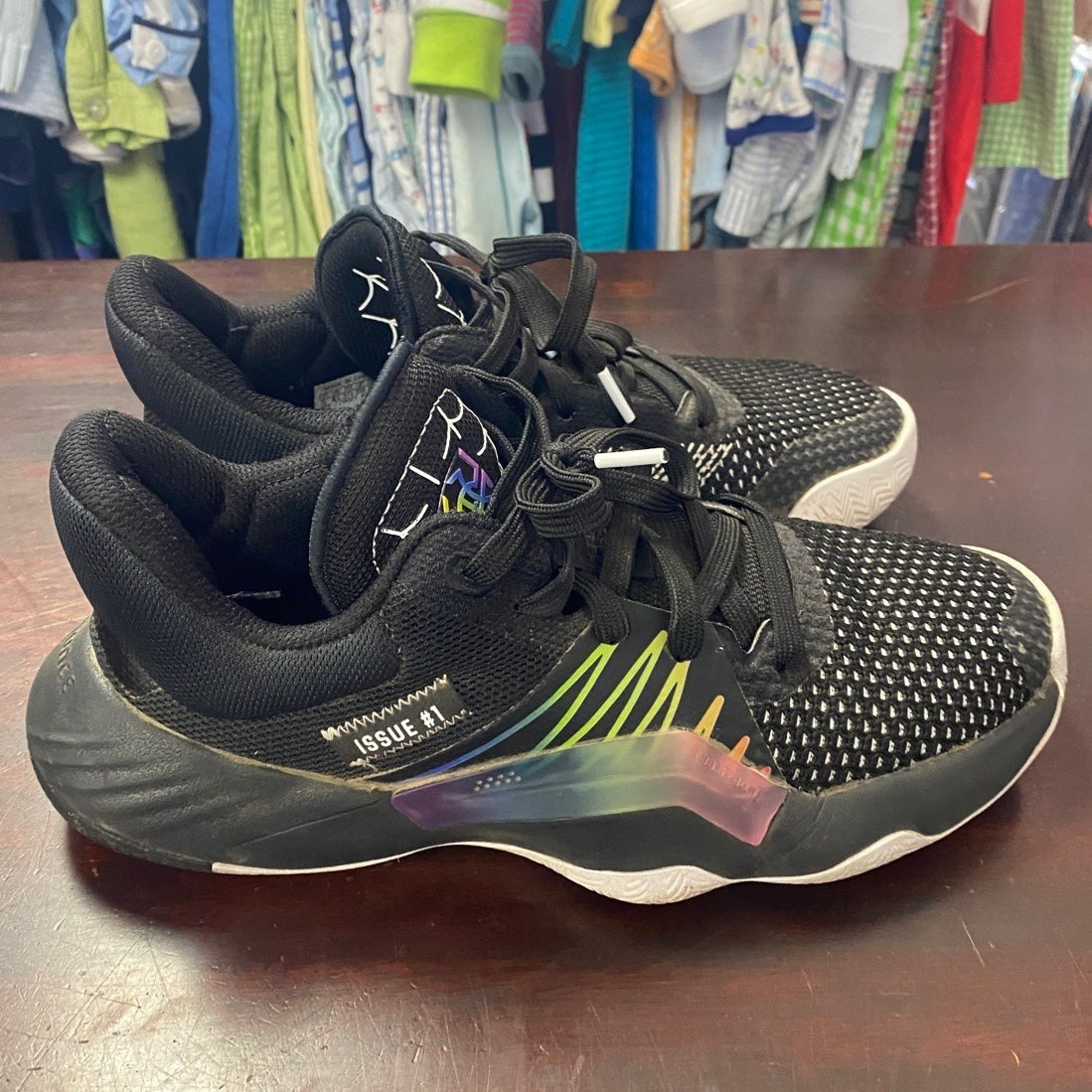 Size 5 Youth Adidas Don issue 1 J rainbow Spider-Man basketball sneakers
