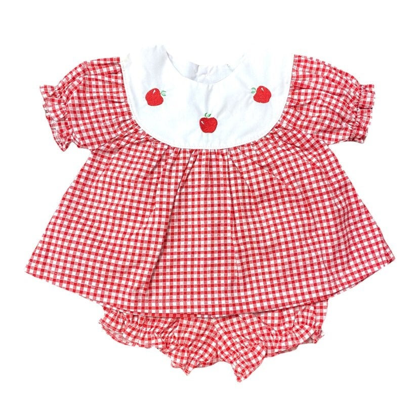New 6-9 months vintage apple bloomer set