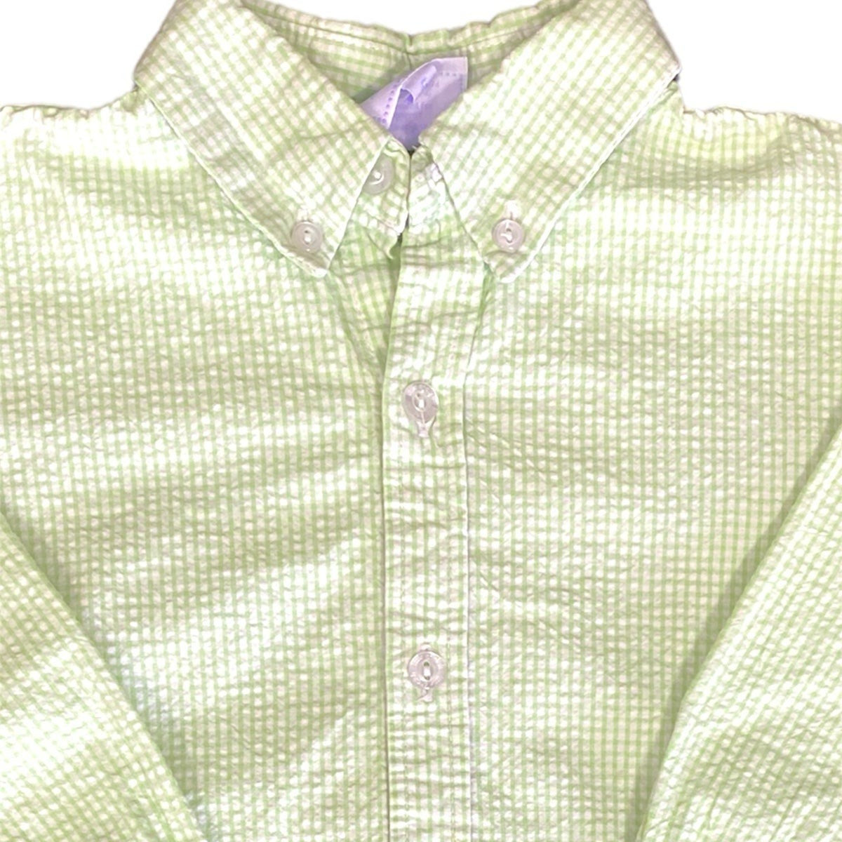 Size 5 green seersucker Little English button down