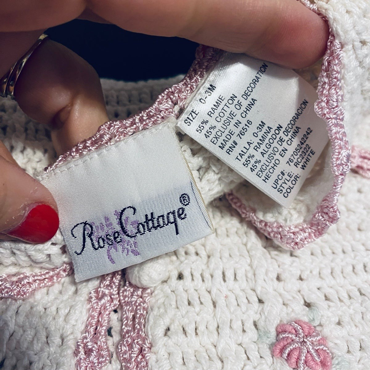 0-3 months vintage Rose Cottage cardigan