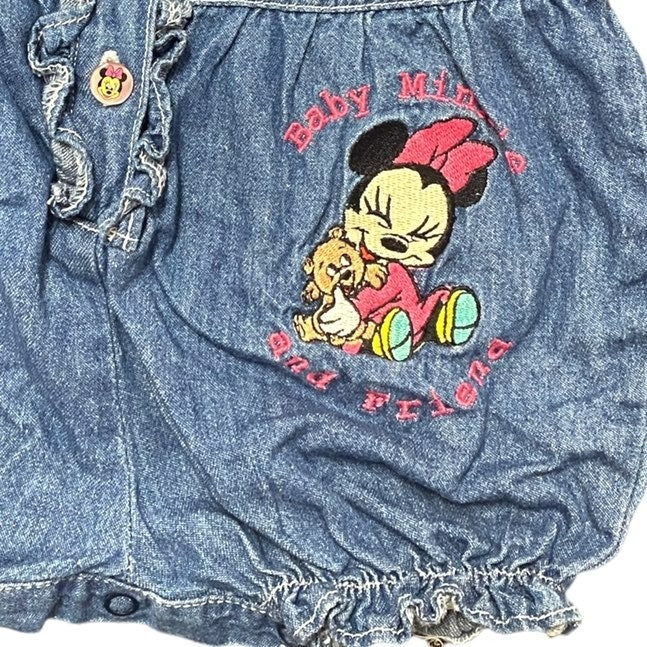 0-6 months vintage denim Minnie Mouse bubble