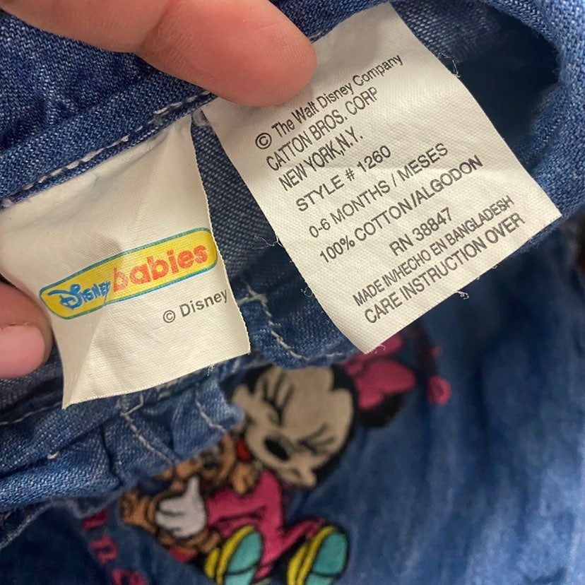 0-6 months vintage denim Minnie Mouse bubble