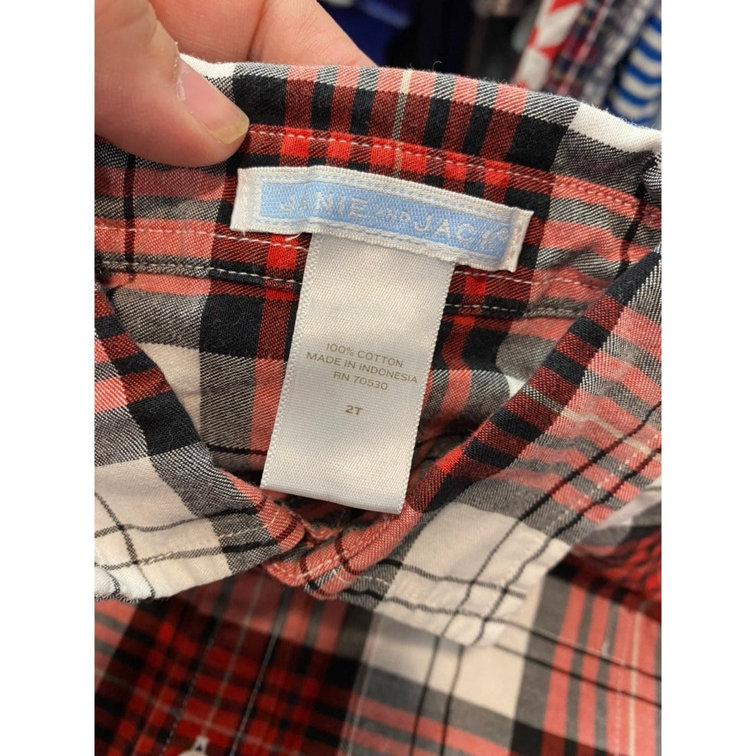 2T Janie & Jack red plaid button down
