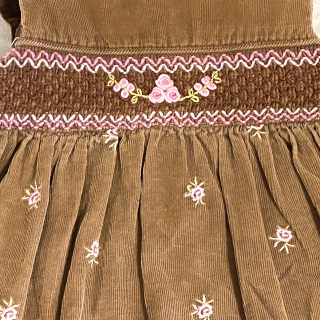 12 months vintage smocked dress and cardigan