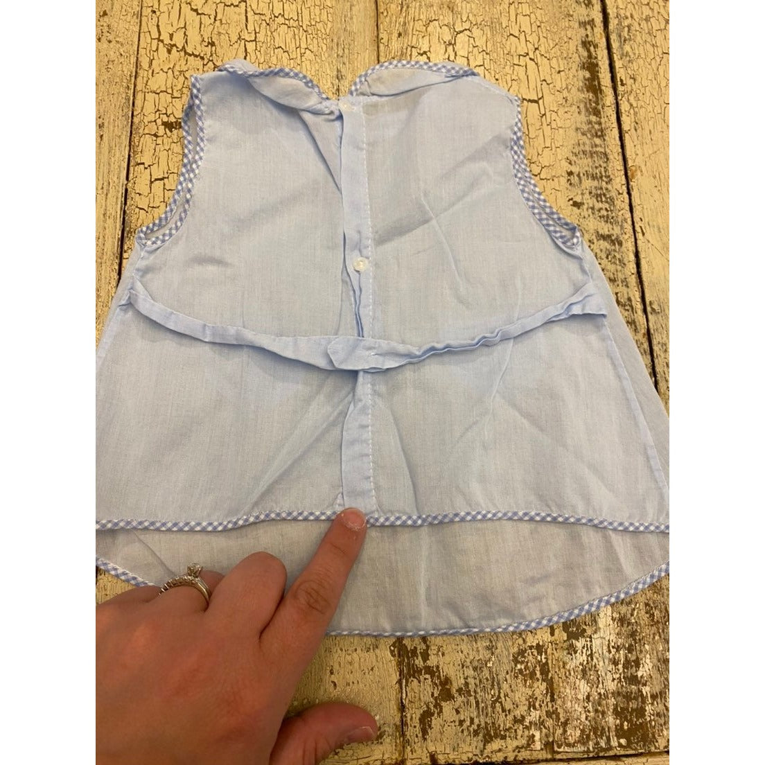 Vintage embroidered blue duck outfit
