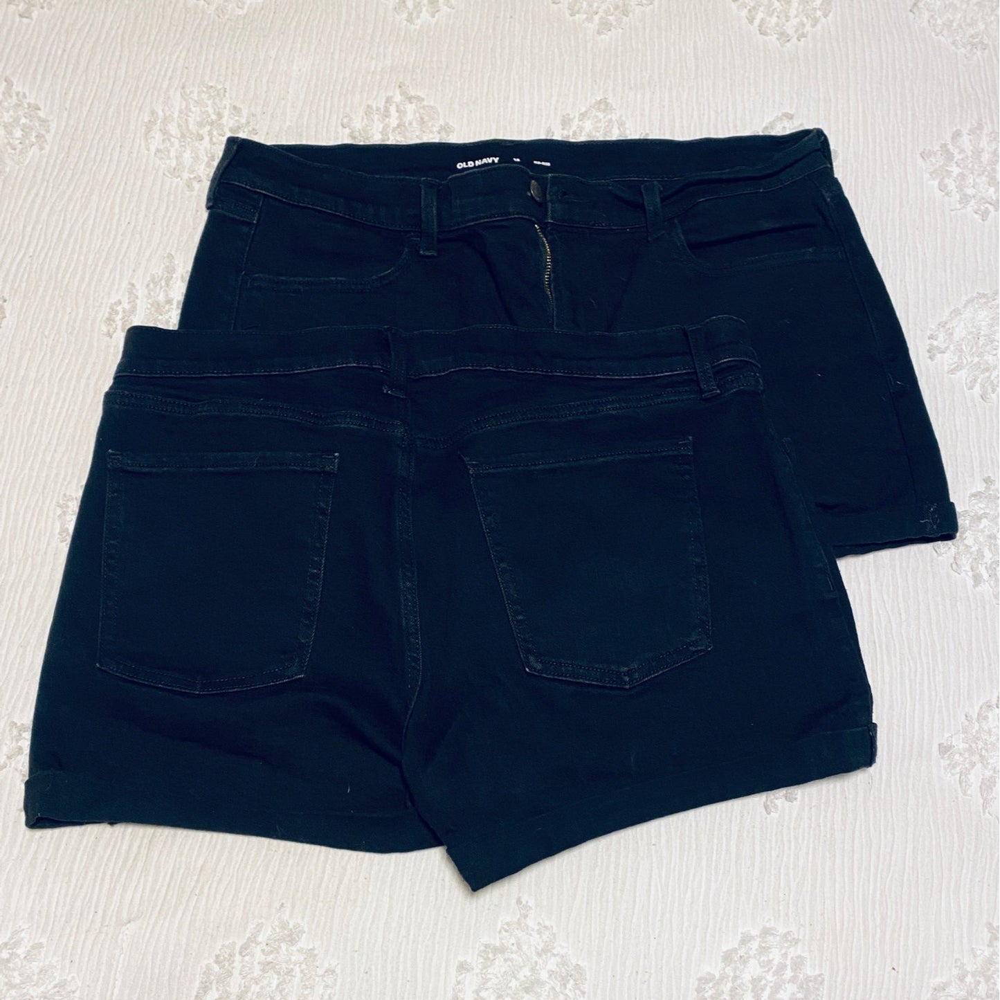 Size 12 Old Navy black denim shorts bundle of 2 pairs