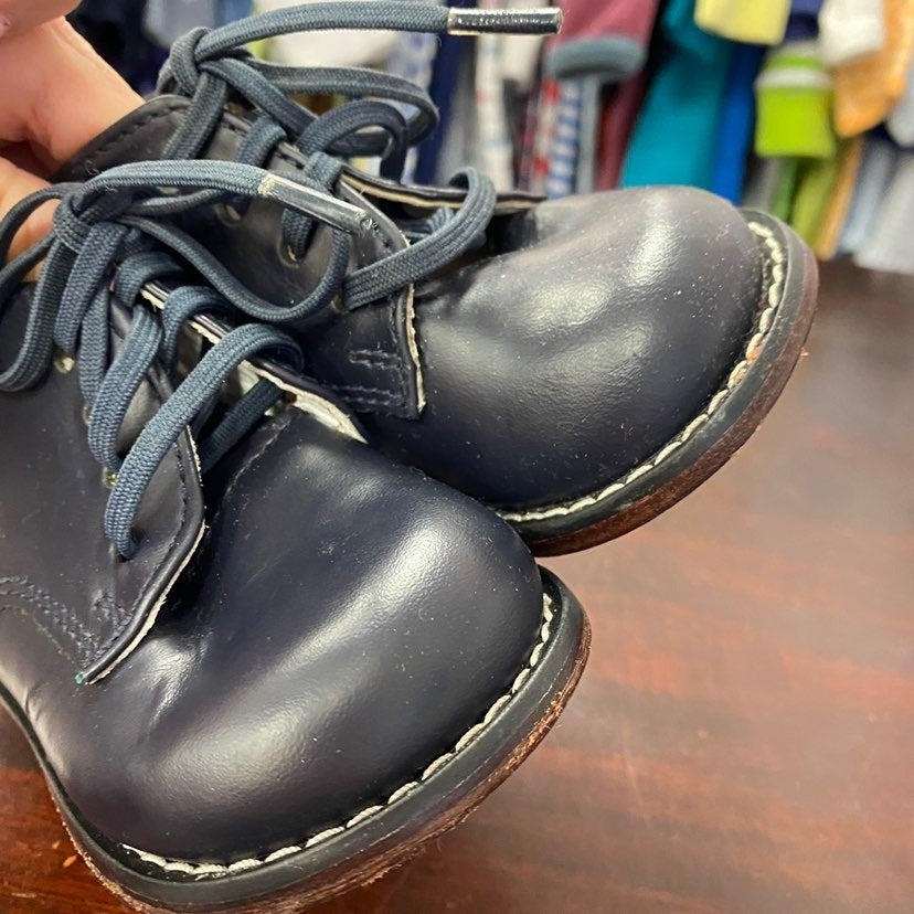 Size 3.5 navy toddler leather hard bottoms
