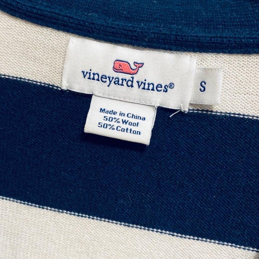 Small Vineyard Vines blue and white striped cardigan