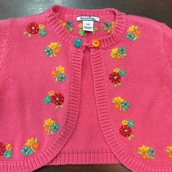 5/6 Hartstrings pink cardigan