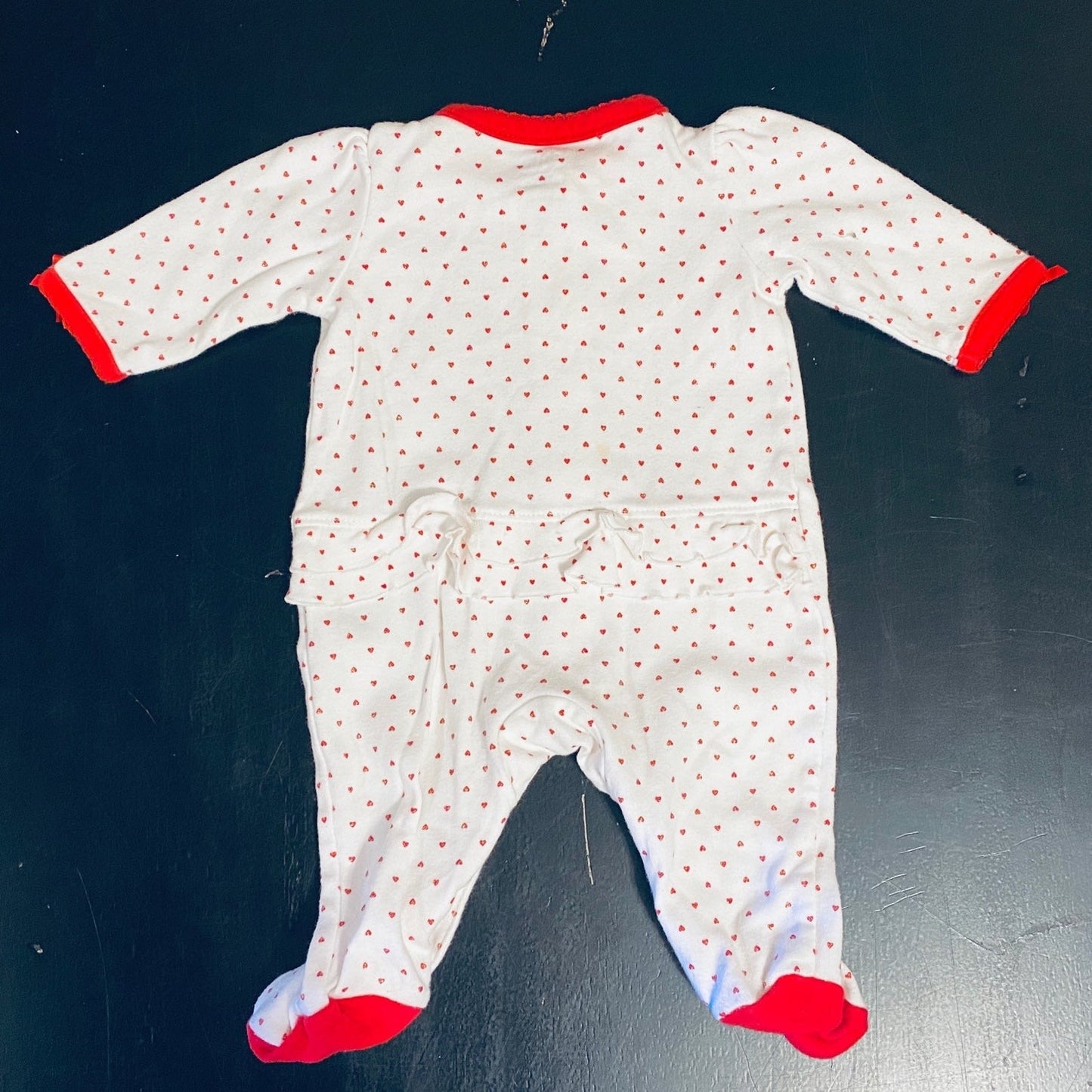 Newborn baby girls Valentine’s Day romper